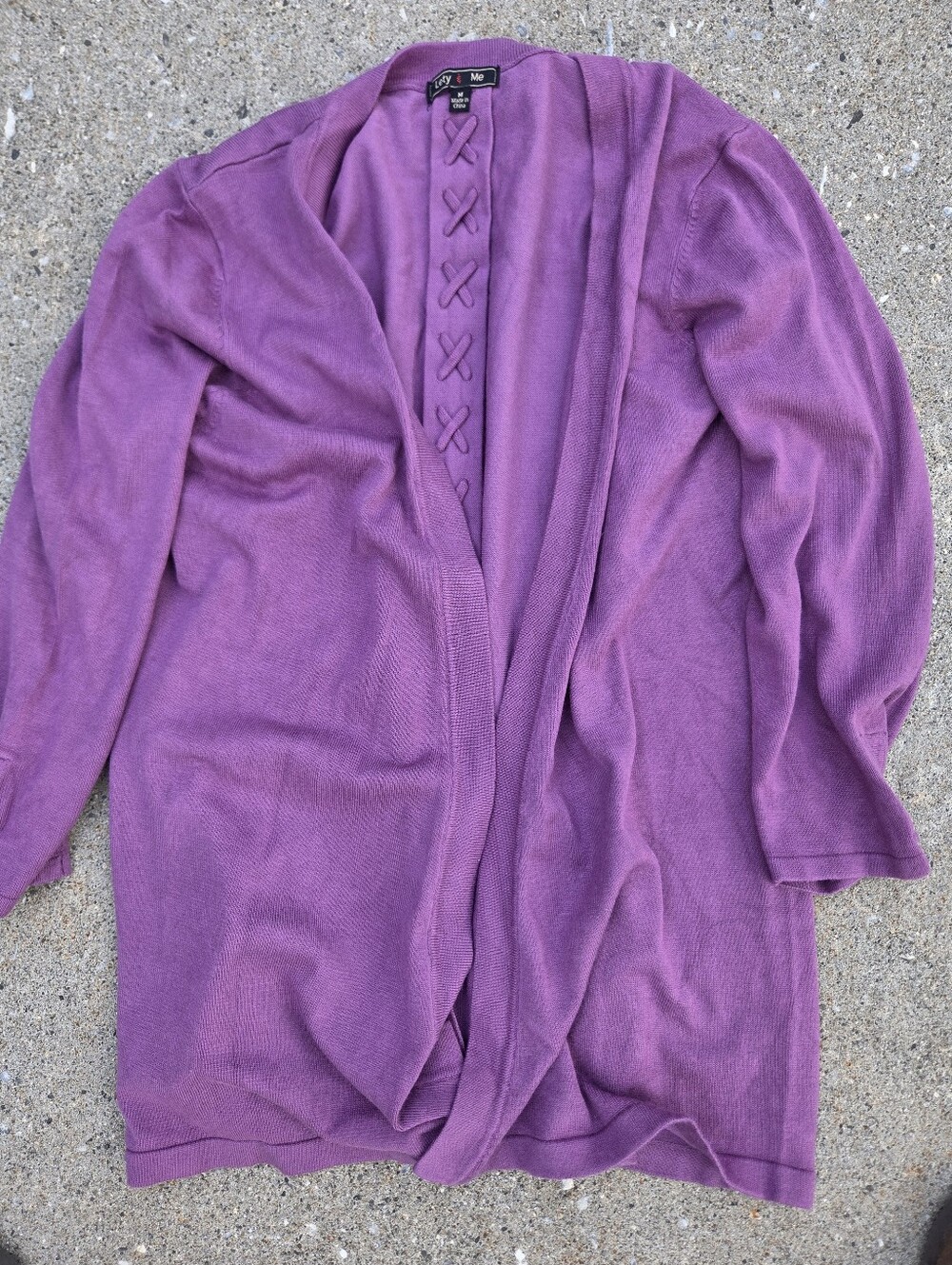 Lety & Me Purple Corset Lace Up Back Cardigan M